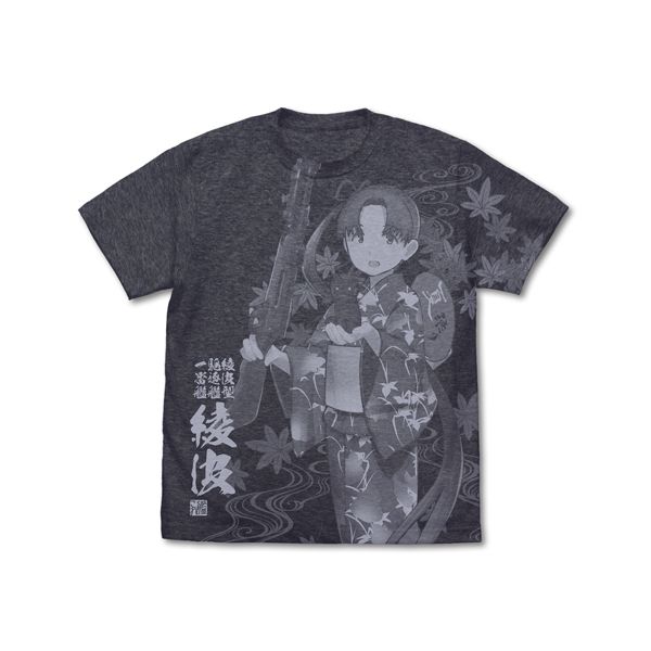 アパレル 艦隊これくしょん 艦これ 綾波 オールプリントtシャツ 夏祭り浴衣mode Dark Heather Navy M コスパ キャラアニ Com